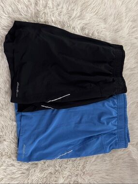 Eddie Bauer Black and Blue Athletic Shorts Set